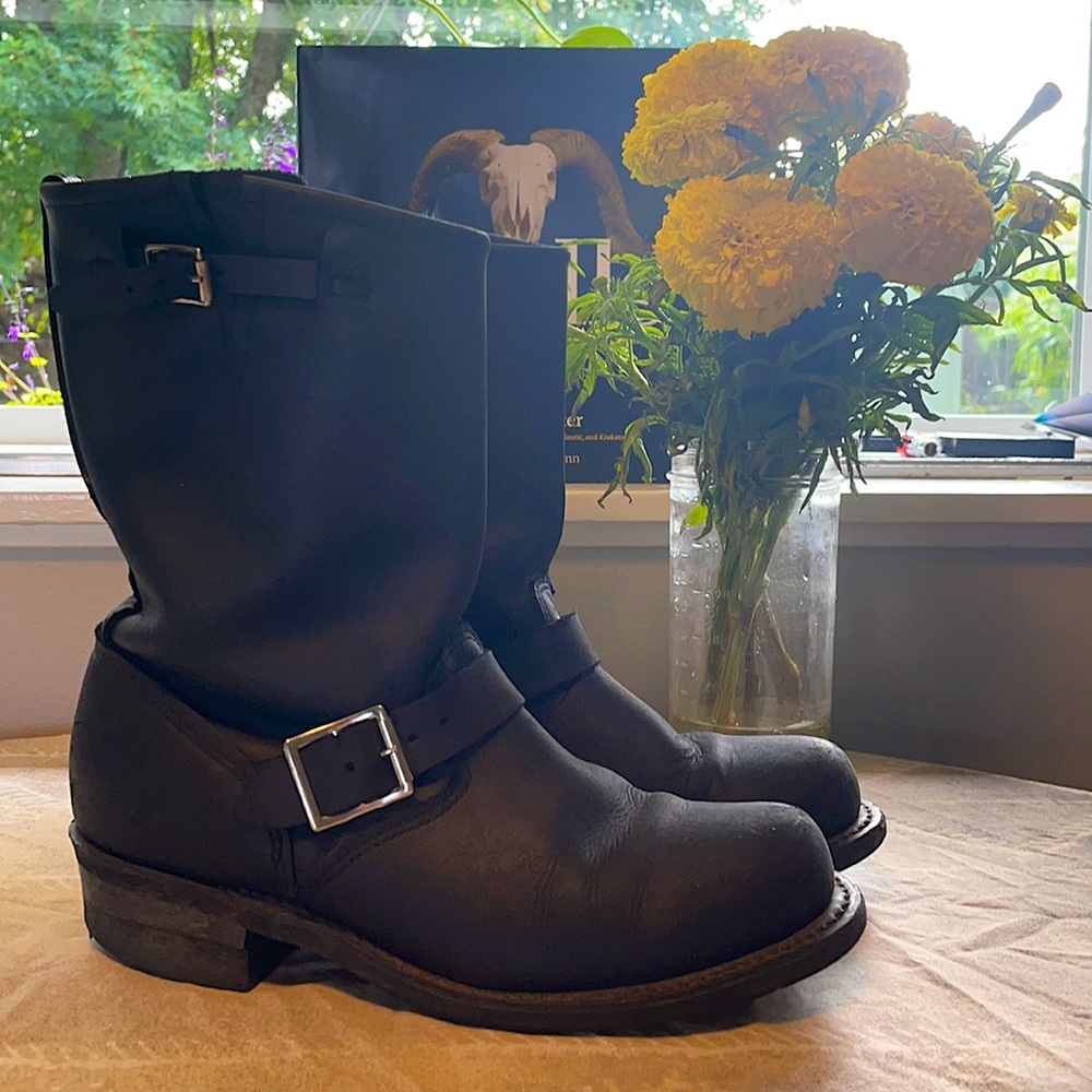 FRYE Leather Moto Boots